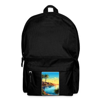 French Riviera France Travel Poster Souvenir WPA - Backpack - black - Front