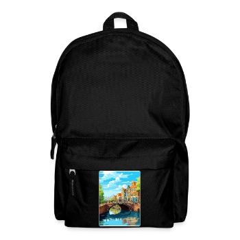 Amsterdam Niederlande Reiseposter Souvenir WPA - Rucksack - Schwarz - Vorne