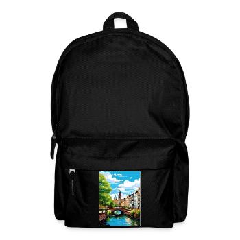 Amsterdam Niederlande Reiseposter Souvenir WPA - Rucksack - Schwarz - Vorne