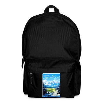 French Alps France Travel Poster Souvenir Paint WP - Backpack - black - Front