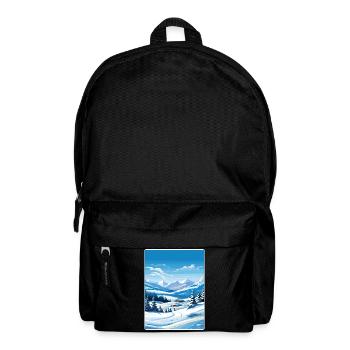 French Alps France Travel Poster Souvenir Paint WP - Backpack - black - Front