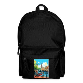 Amsterdam Niederlande Reiseposter Souvenir WPA - Rucksack - Schwarz - Vorne