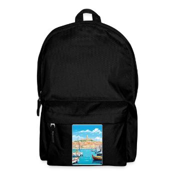 Marseille Frankreich Reise Poster Souvenir Farbe WPA - Rucksack - Schwarz - Vorne
