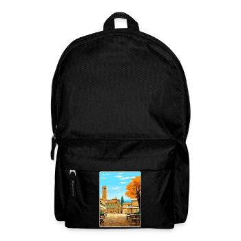 Volterra Italy Travel Poster Souvenir Painting WPA - Backpack - black - Front