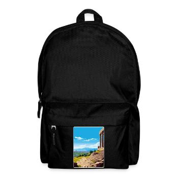 Pergame Turquie Ville Voyage Poster Souvenir WPA - Sac à dos - noir - Devant