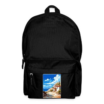 Mani Halbinsel Griechenland Reiseposter Souvenir WPA - Rucksack - Schwarz - Vorne