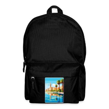 Zagreb Croatia Travel Poster Souvenir Painting WPA - Backpack - black - Front
