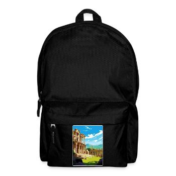 Ephesus Turkey Travel Poster Souvenir Painting WPA - Backpack - black - Front