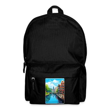 Amsterdam Niederlande Reiseposter Souvenir WPA - Rucksack - Schwarz - Vorne
