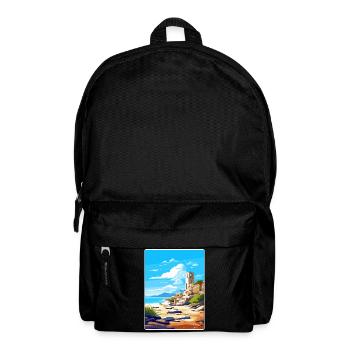 Délos Grèce Affiche de voyage Souvenir Carte Postale Peinture - Sac à dos - noir - Devant