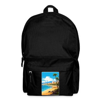 Playa de las Americas Spain Travel Poster Souvenir - Backpack - black - Front