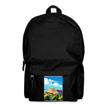 Athens Greece Travel Poster Souvenir Painting WPA - Backpack - black - Front