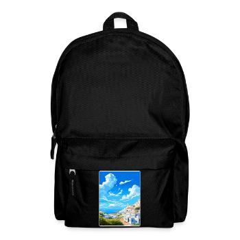 Patmos Griechenland Griechisch Vintage Reise Poster Souvenir - Rucksack - Schwarz - Vorne