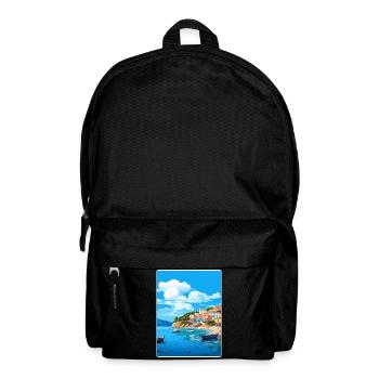 Parga Griechenland Reise Poster Souvenir Postkarte Farbe - Rucksack - Schwarz - Vorne