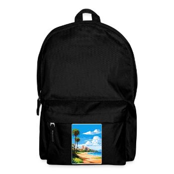 Costa Dorada Spain Travel Poster Souvenir Paint WP - Backpack - black - Front