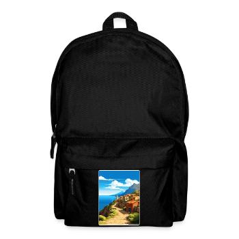 Monemvasia Griechenland Reise Poster Souvenir Farbe WPA - Rucksack - Schwarz - Vorne