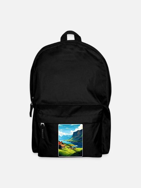 Die Fjorde Norwegen Norwegische Berge Skandinavisch - Rucksack - Schwarz