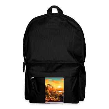 Athens Greece Travel Poster Souvenir Painting WPA - Backpack - black - Front