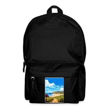 Holywell Bay Cornwall England Travel Poster Card - Backpack - black - Front