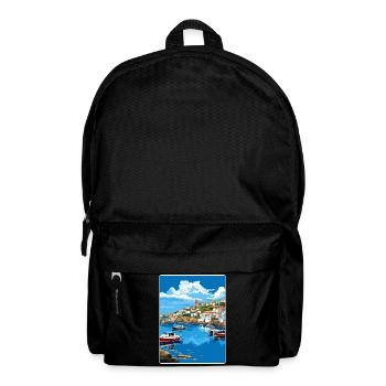 Mevagissey Angleterre Affiche de voyage Peinture Souvenir WP - Sac à dos - noir - Devant