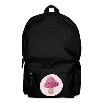 Pilz Kreis Herbst rosa Mädchen Märchen Punkte Wald - Rucksack - Schwarz - Vorne