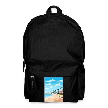 Manhattan Beach California Travel Poster Souvenir - Backpack - black - Front
