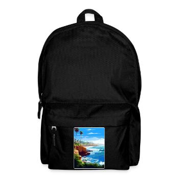 La Jolla Cove Kalifornien Reiseposter Souvenir - Rucksack - Schwarz - Vorne