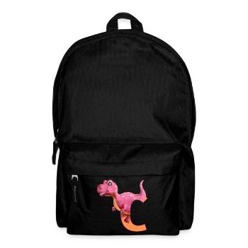 C - DINOSAURIER, Personalisierbar - Rucksack - Schwarz - Vorne
