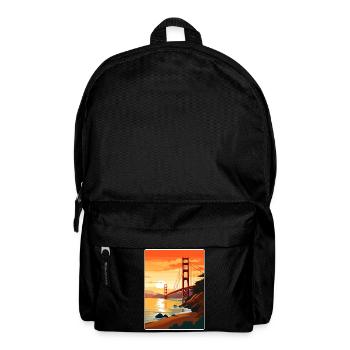 San Francisco Golden Gate California Travel Poster - Backpack - black - Front
