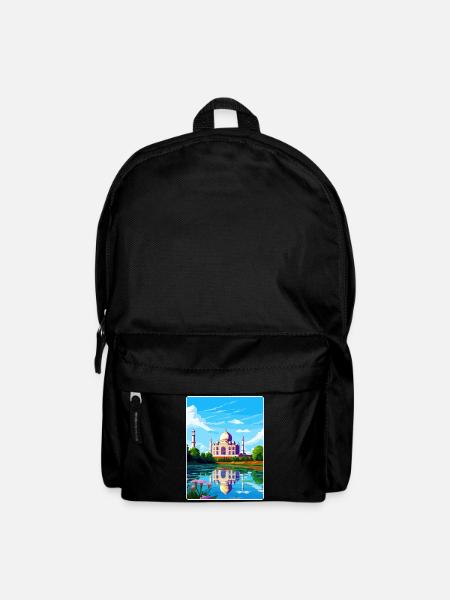Taj Mahal Agro India Travel Poster Souvenir WPA - Backpack - black