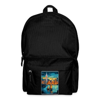 Hongkong China Reise Poster Souvenir Farbe WPA - Rucksack - Schwarz - Vorne
