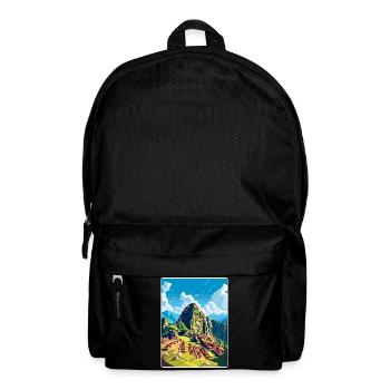 Machu Picchu Pérou Affiche de voyage Peinture Souvenir WPA - Sac à dos - noir - Devant