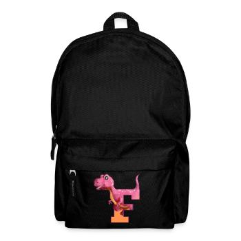 F - DINOSAURIER, Personalisierbar - Rucksack - Schwarz - Vorne