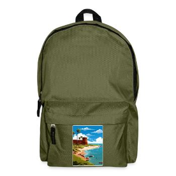 Dry Tortugas National Park Travel Poster Souvenir - Backpack - olive green - Front