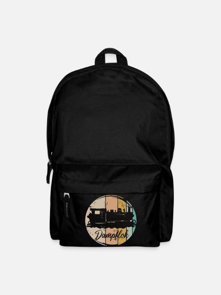 retro Dampflok Eisenbahn alte Lok vintage Symbol - Rucksack - Schwarz
