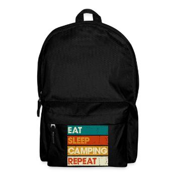 Eat Sleep Camping Repeat Striped Graphic - Backpack - black - Front