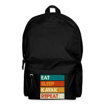 Essen Schlaf Kajak Wiederholen - Rucksack - Schwarz - Vorne