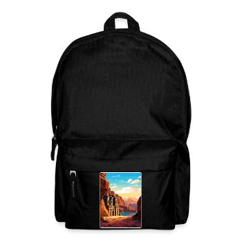 Petra Jordan Affiche de voyage Souvenir Carte Postale Peinture - Sac à dos - noir - Devant