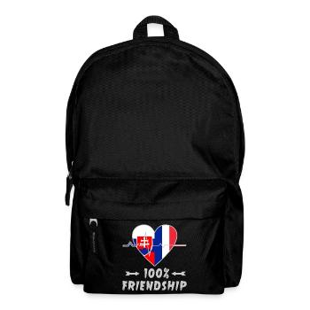 Slowakei und Frankreich 100% Freundschaft - Rucksack - Schwarz - Vorne
