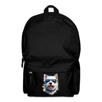 Westie with sunglasses - Backpack - black - Front