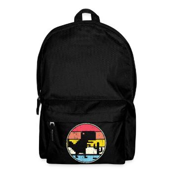 Pixel-Sonnenuntergangskreis mit Silhouette - Rucksack - Schwarz - Vorne