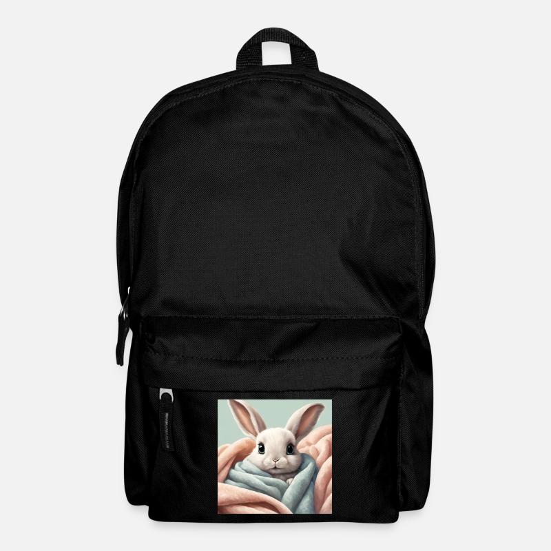 poster lapin mignon, bébé, enfant, nourrisson - Sac à dos - noir