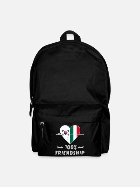 Südkorea und Italien 100% Freundschaft - Rucksack - Schwarz