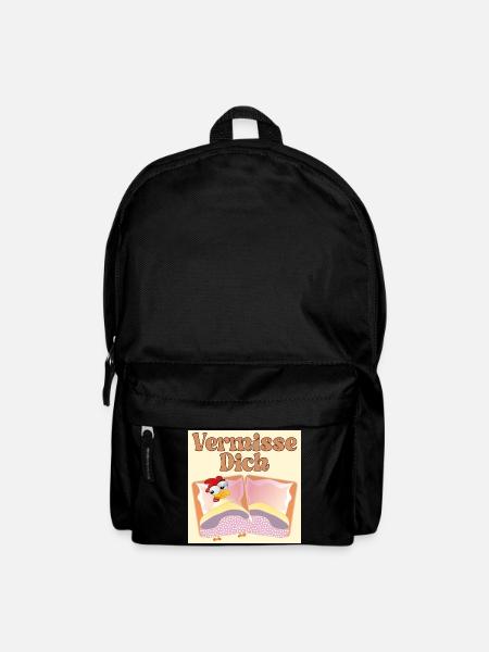Vermisse Dich - Fernbeziehung - Rucksack - Schwarz