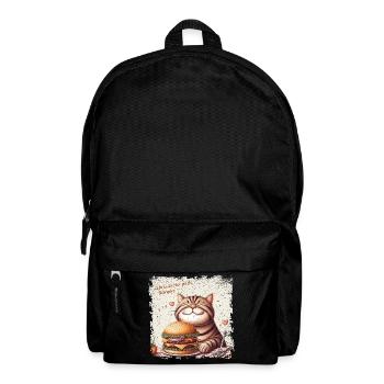 Life is better with Burgers - happy Cat - Backpack - black - Front