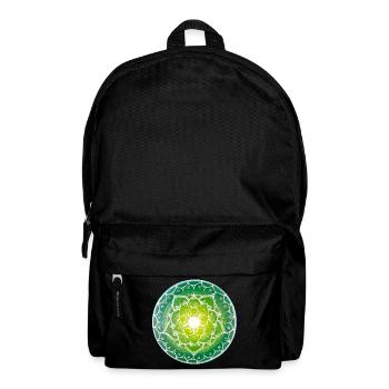Grünes Mandala mit spirituellem Muster - Rucksack - Schwarz - Vorne
