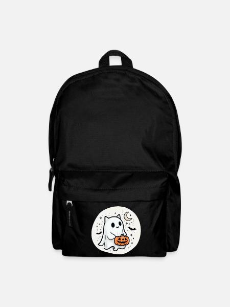 Katze Gespenst Halloween - Funny Spooky Cat - Rucksack - Schwarz