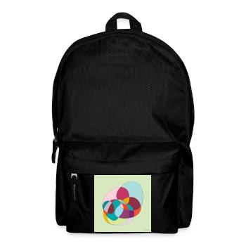 Verschlungene Farbübergänge - Rucksack - Schwarz - Vorne