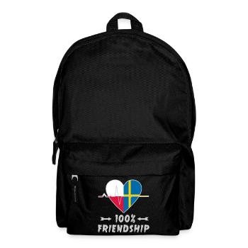 100 % amitié entre la Pologne et la Suède - Sac à dos - noir - Devant