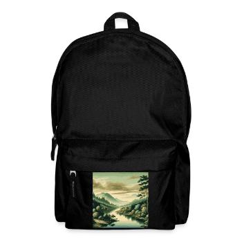 River view with beautiful natural landscape - Backpack - black - Front
